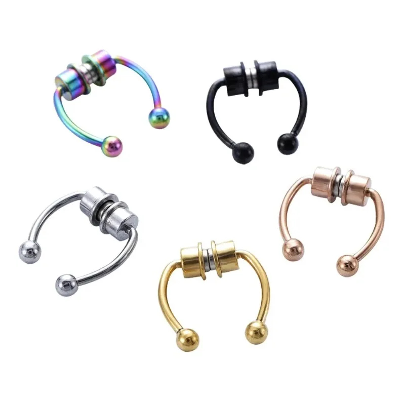 Body Jewelry Nose Ring - 1/2/3Pcs Fake Magnetic Nose Rings, Faux