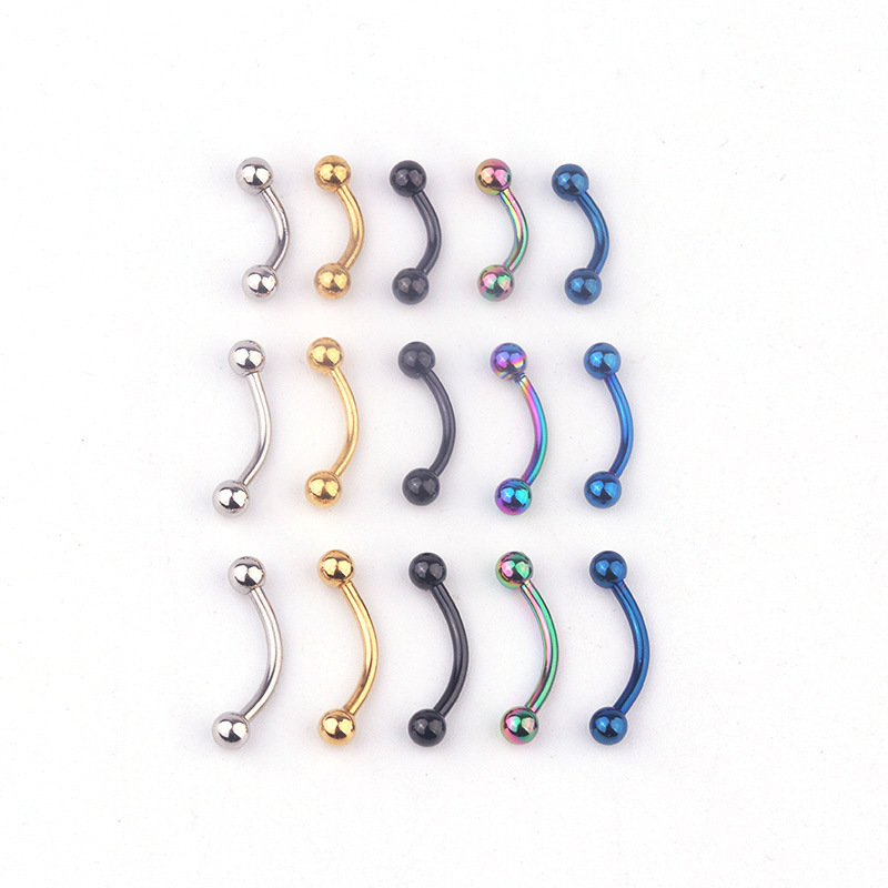 Body Jewelry Ear - 5pcs/lot 16G 316L Stainless Steel Curved
