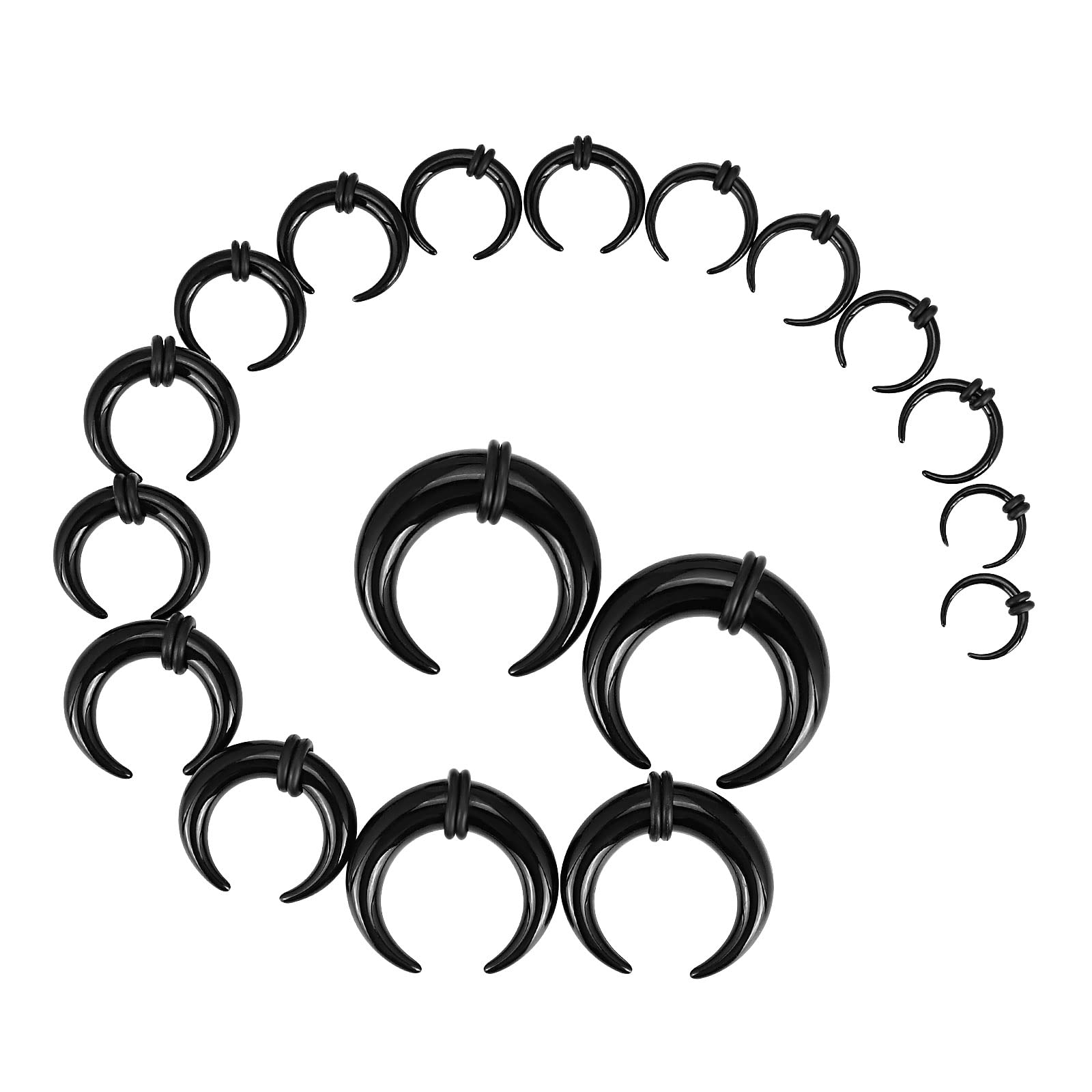 Body Jewelry Ear Gauges - 18Pcs Acrylic Septum Pincher Tapers C