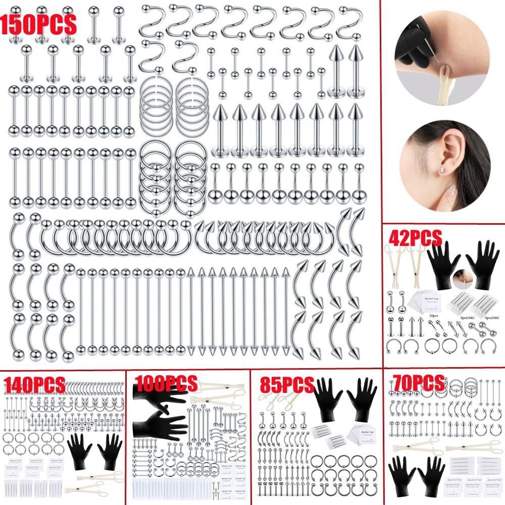 Body Jewelry Nose Ring - 150/140/85/70/42Pcs Body Piercing Kit Jewelry Tool