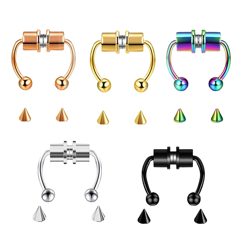 Body Jewelry Nose Ring - Fake Piercing Nose Ring Hoop Septum