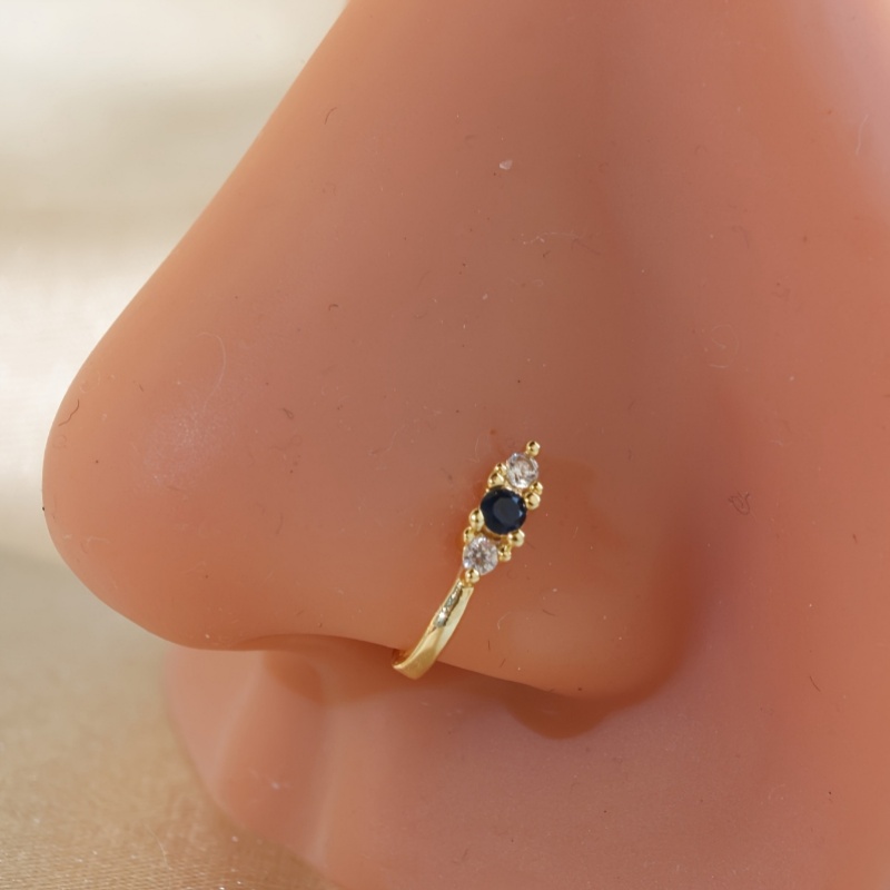 Body Jewelry Nose Ring - 1-piece set of blue zircon nose