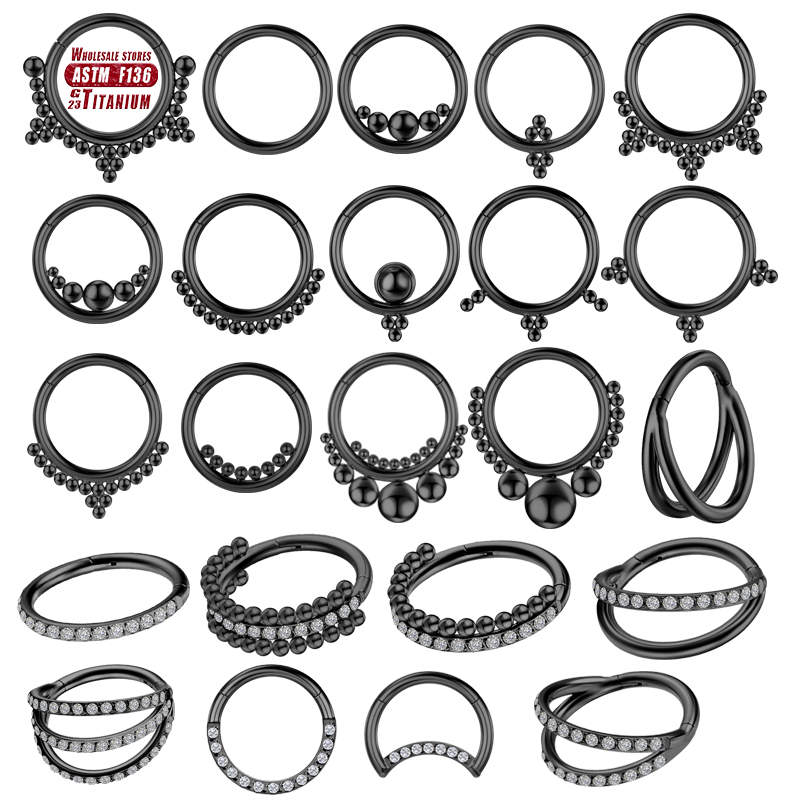 Body Jewelry Implant Grade Titanium - F136 Titanium Piercing Black Nose Ring