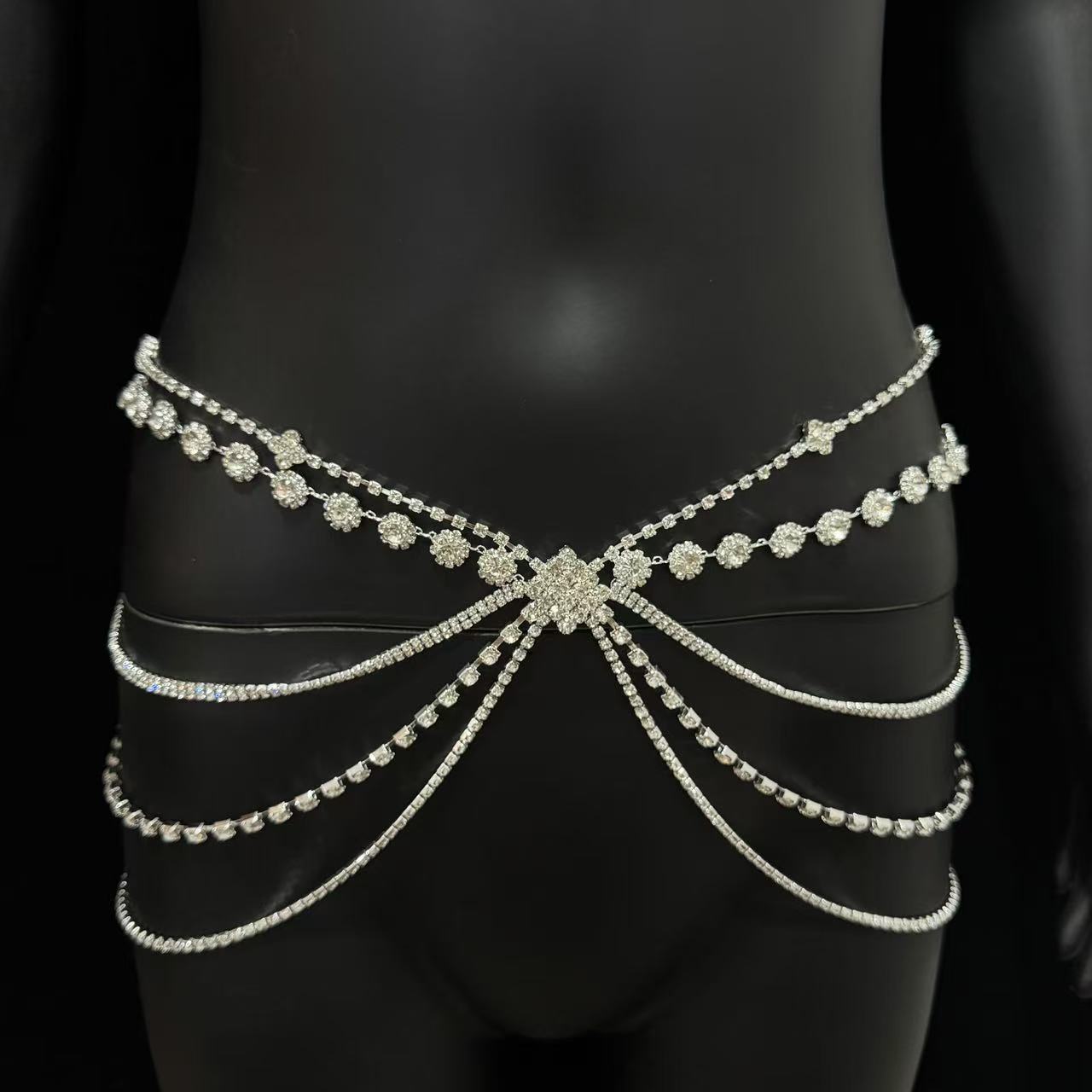 Body Jewelry Rhinestone - Elegant 1 piece adjustable rhinestone chain