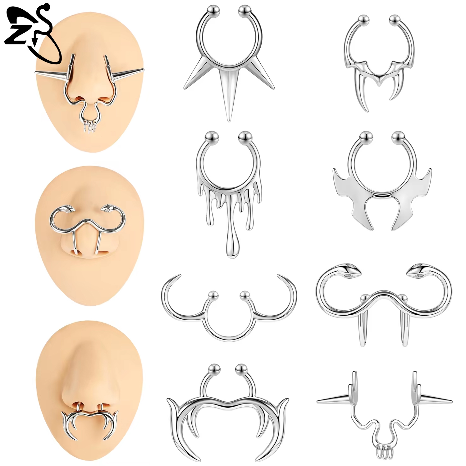 Body Jewelry Nose Ring - ZS 1 Piece Punk Stlye Fake