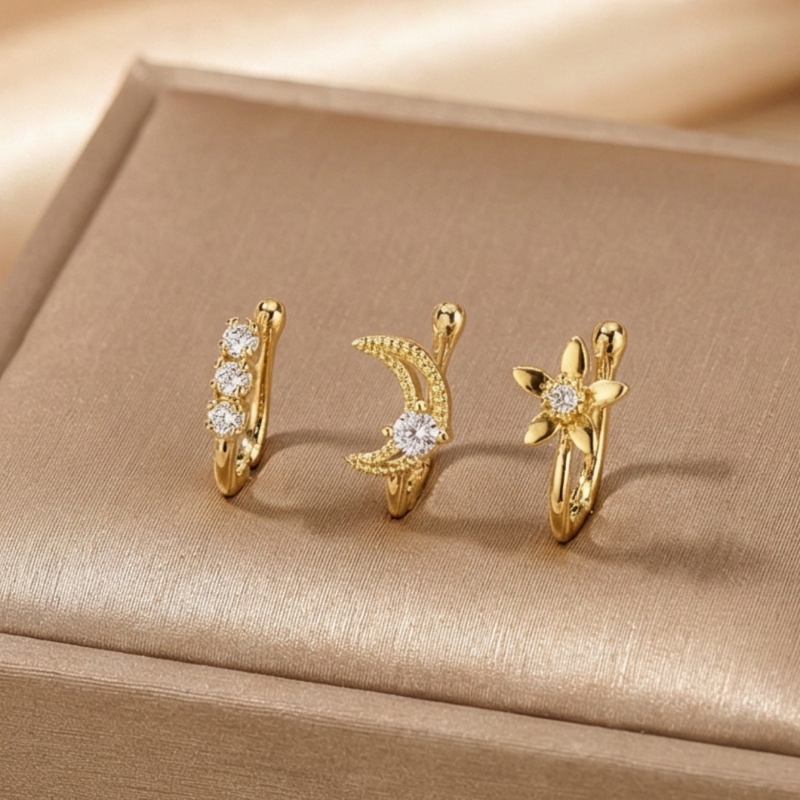 Body Jewelry Nose Ring - 3-piece retro light luxury nose clip
