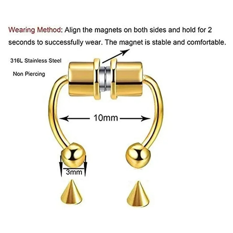 1/2/3Pcs Fake Magnetic Nose Ri - Body Jewelry Nose Ring review and price