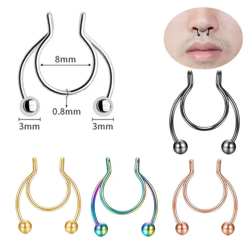U Shaped Fake Nose Ring Hip Ho - Body Jewelry Nose Ring review and price