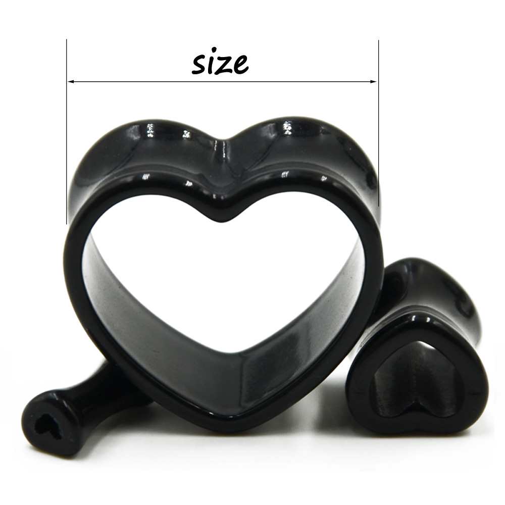 Acrylic Love Black White Heart - Body Jewelry Ear Gauges review and price