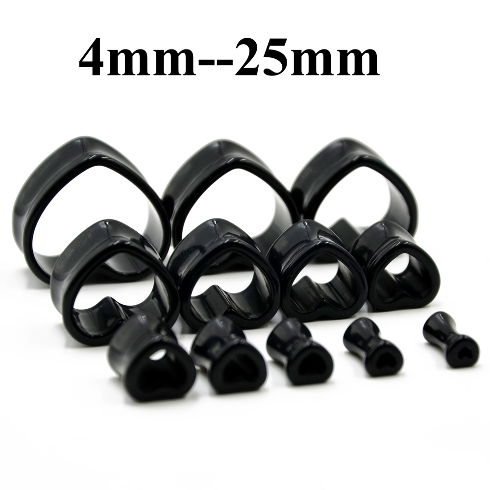 Acrylic Love Black White Heart - Body Jewelry Ear Gauges review and price