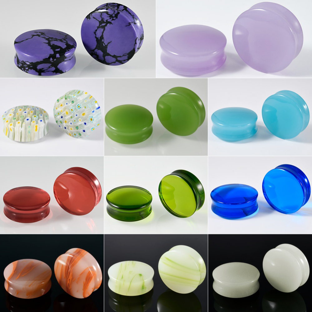 1/2/22PCS Glass&Stone Round Ea - Body Jewelry Ear Gauges review and price