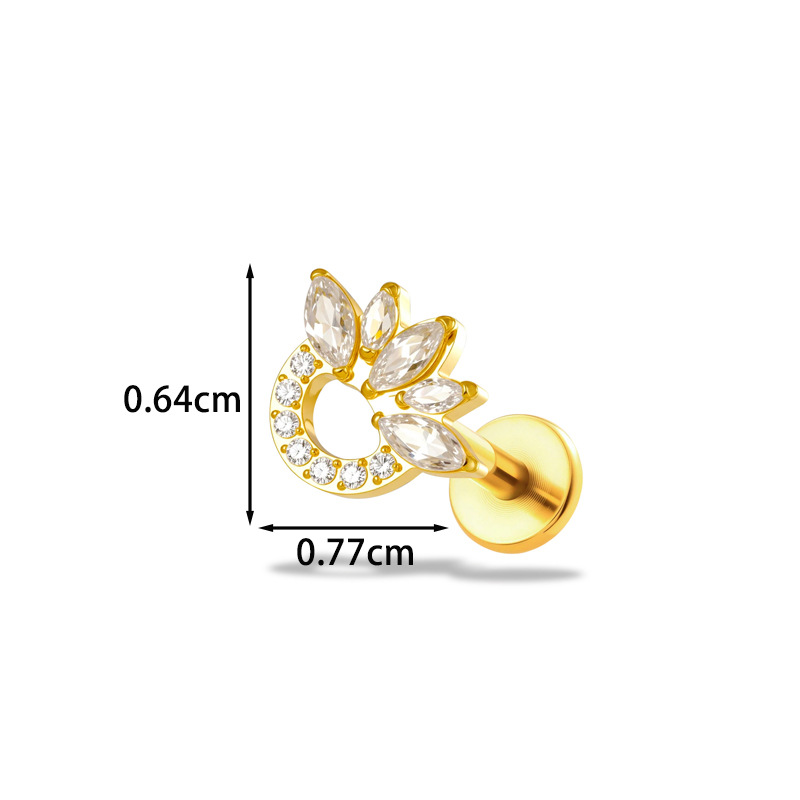 1PC G23 Titanium16G Flower CZ  - Body Jewelry Implant Grade Titanium review and price