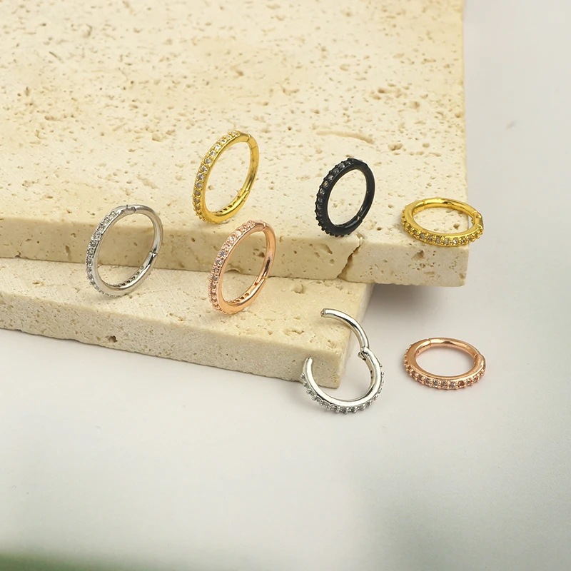 16G Clear CZ Nose Ring Hoop 31 - Body Jewelry Ear review and price