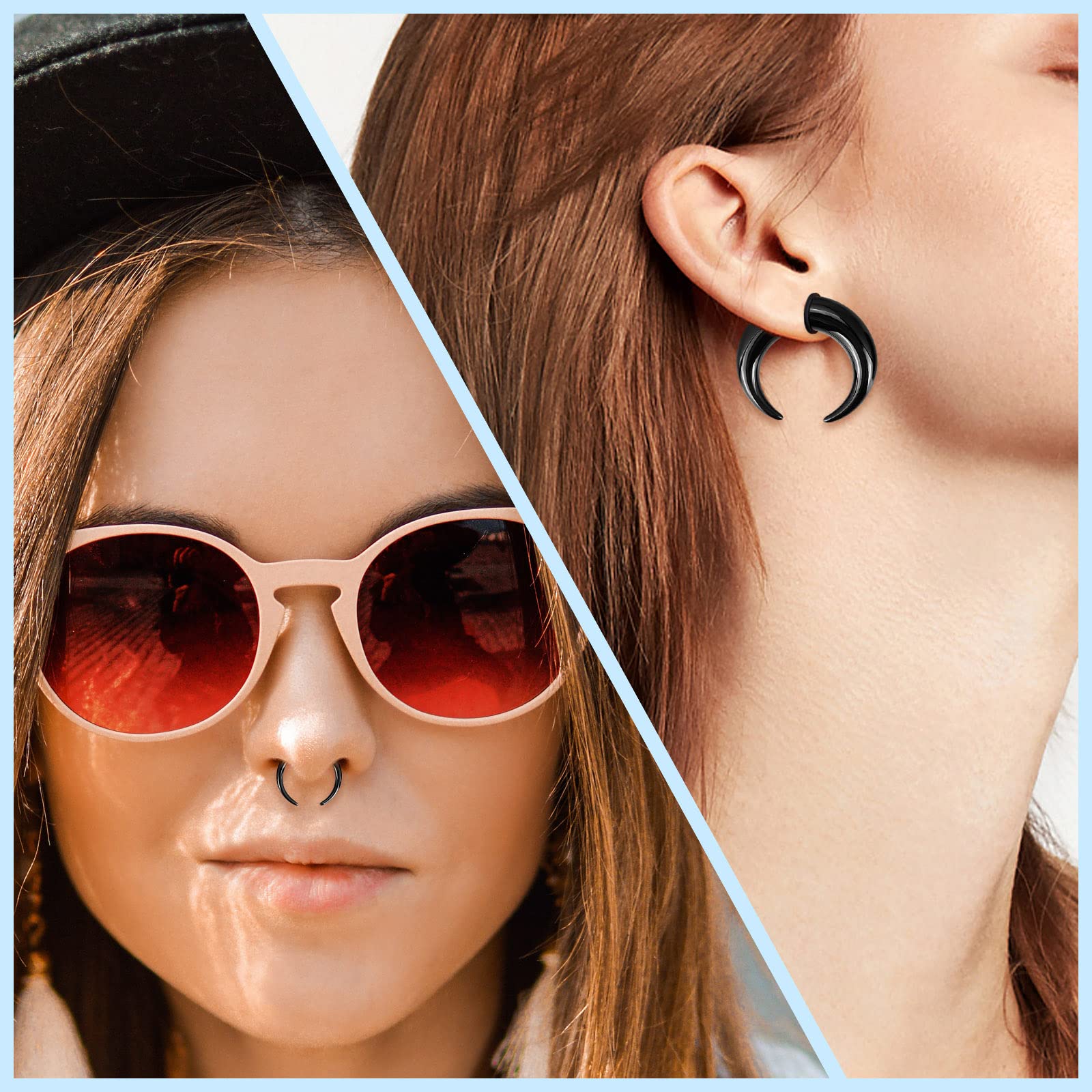 18Pcs Acrylic Septum Pincher T - Body Jewelry Ear Gauges review and price
