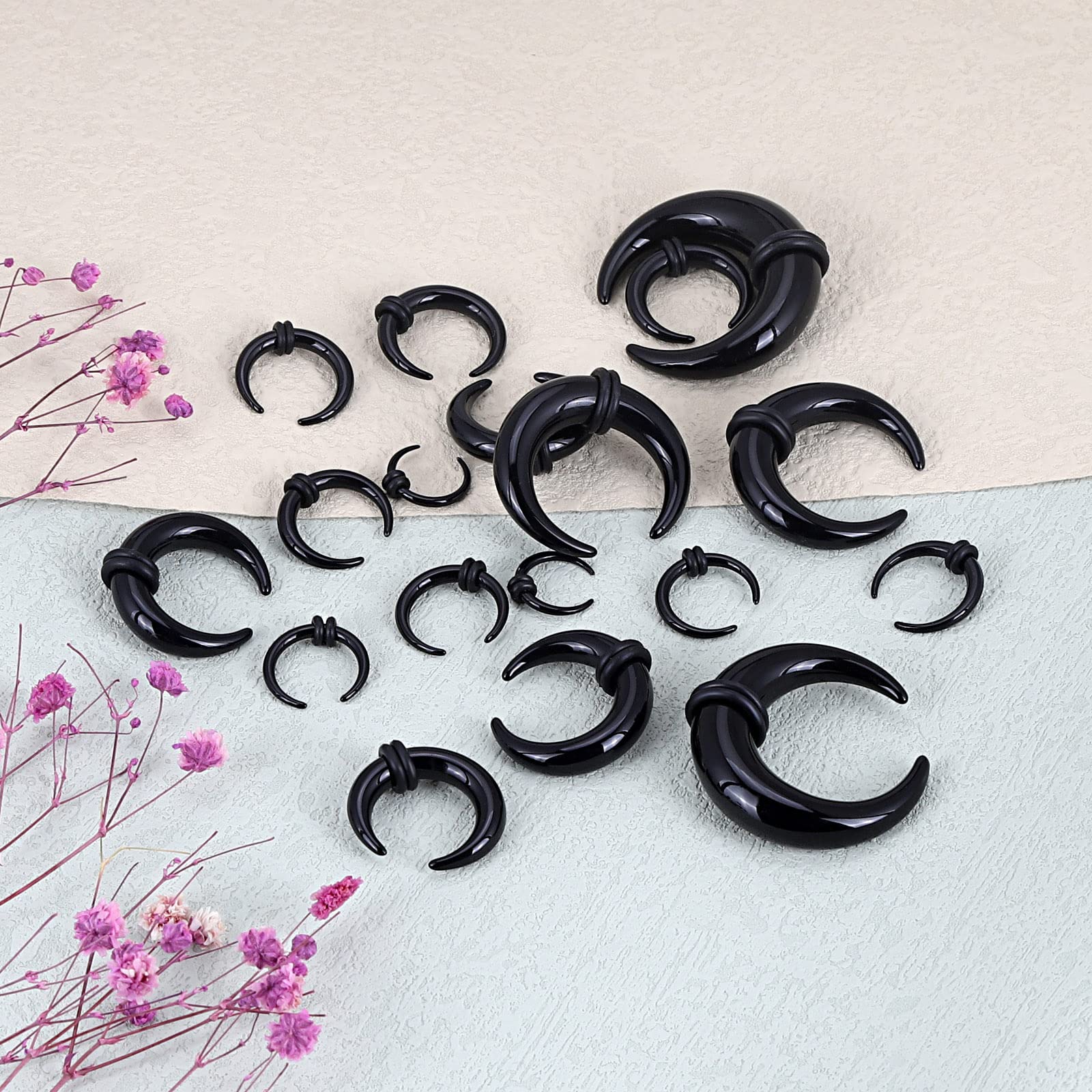 18Pcs Acrylic Septum Pincher T - Body Jewelry Ear Gauges review and price