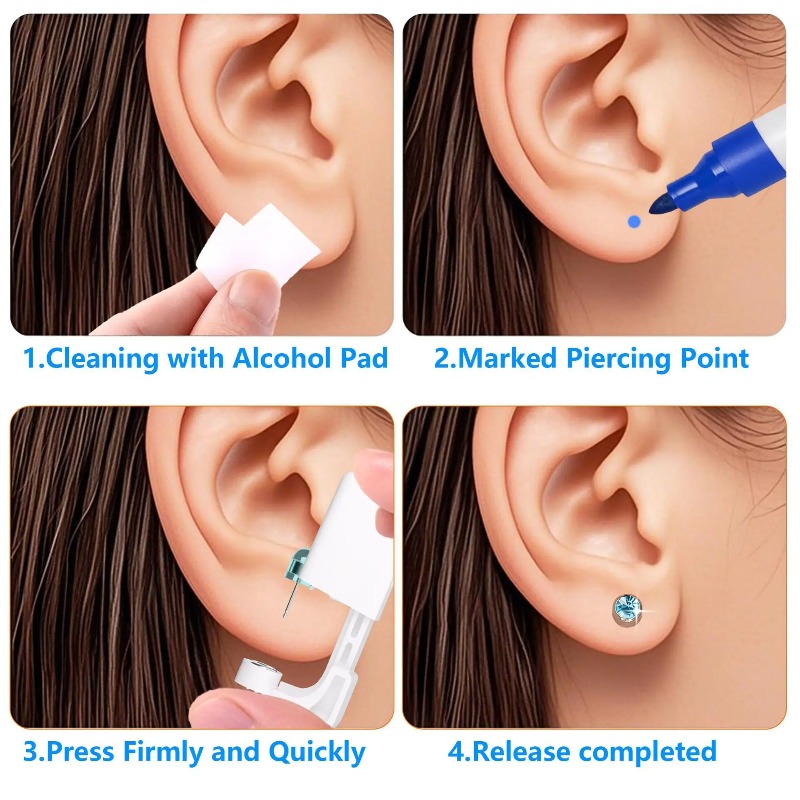 Disposable Sterile Ear Piercin - Body Jewelry Cartilage Earrings review and price