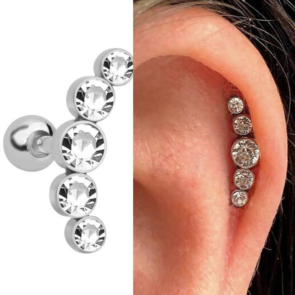 1Pcs Fashion 16G Crystal Gem O - Body Jewelry Ear review and price