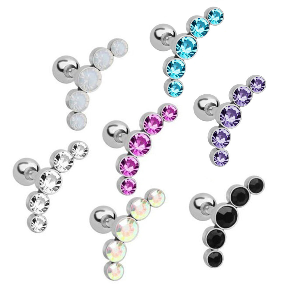 1Pcs Fashion 16G Crystal Gem O - Body Jewelry Ear review and price