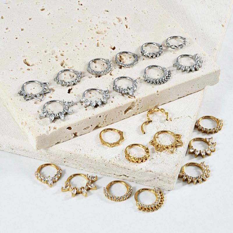 31BB Stylish Crystal Septum Ri - Body Jewelry Cartilage Earrings review and price