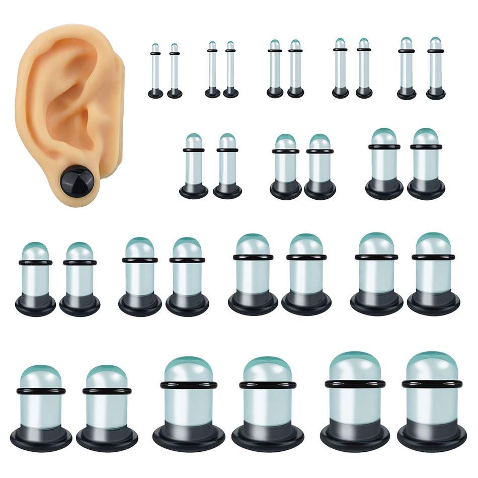 2pcs Glass Ear Gauges Stretchi - Body Jewelry Ear Gauges review and price