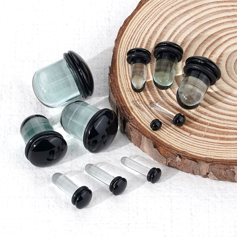 2pcs Glass Ear Gauges Stretchi - Body Jewelry Ear Gauges review and price