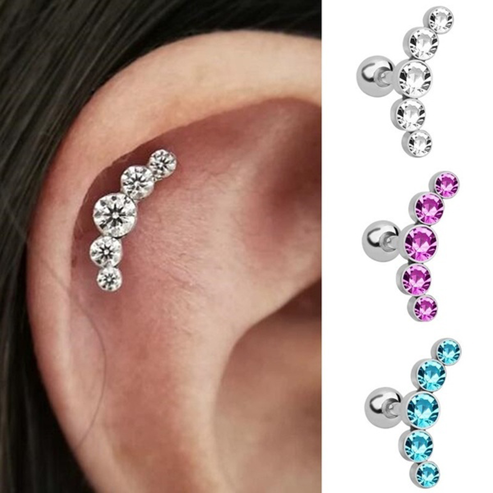 1Pcs Fashion 16G Crystal Gem O - Body Jewelry Ear review and price