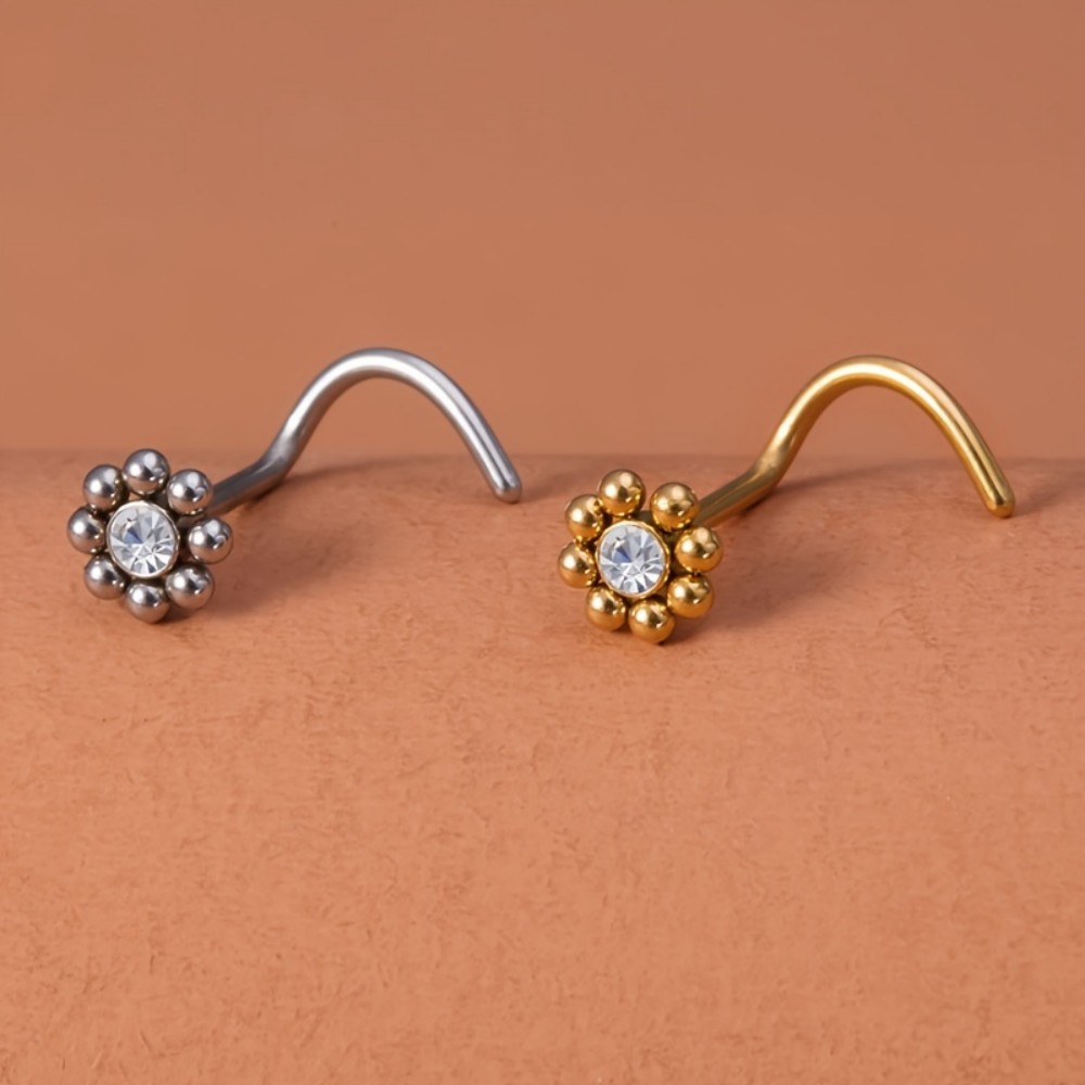 1pc of Flower-Shaped Screw Nos - Nostril Screw Pin review and price