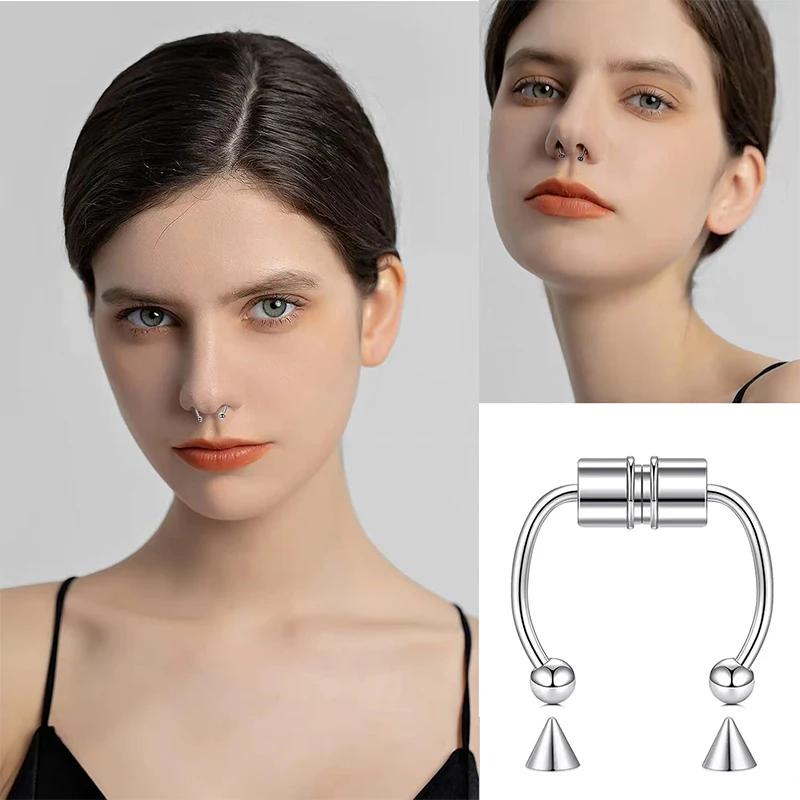 Fake Piercing Nose Ring Hoop S - Body Jewelry Nose Ring review and price