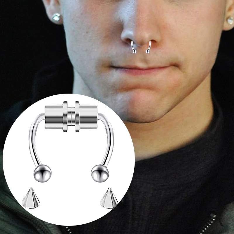 Fake Piercing Nose Ring Hoop S - Body Jewelry Nose Ring review and price