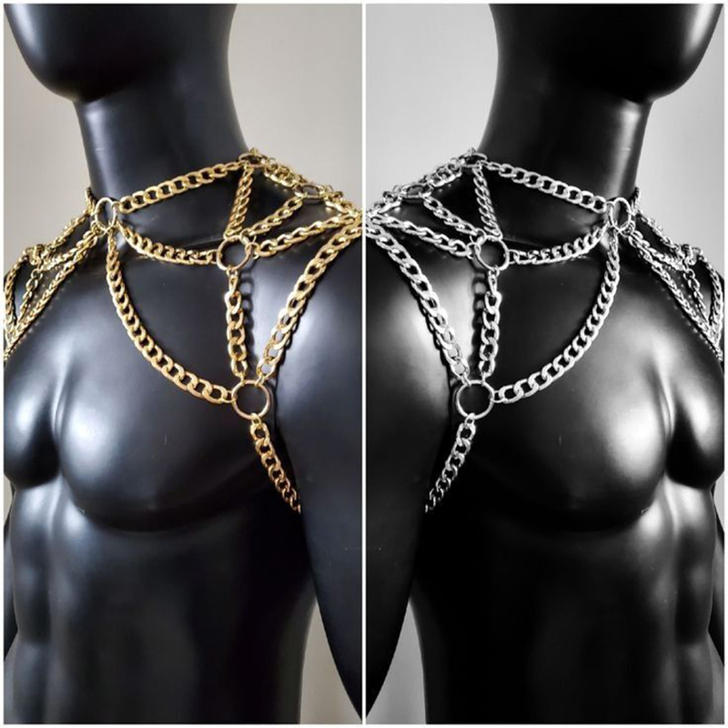 Punk Men Shoulder Body Chain B - Body Jewelry Back review and price