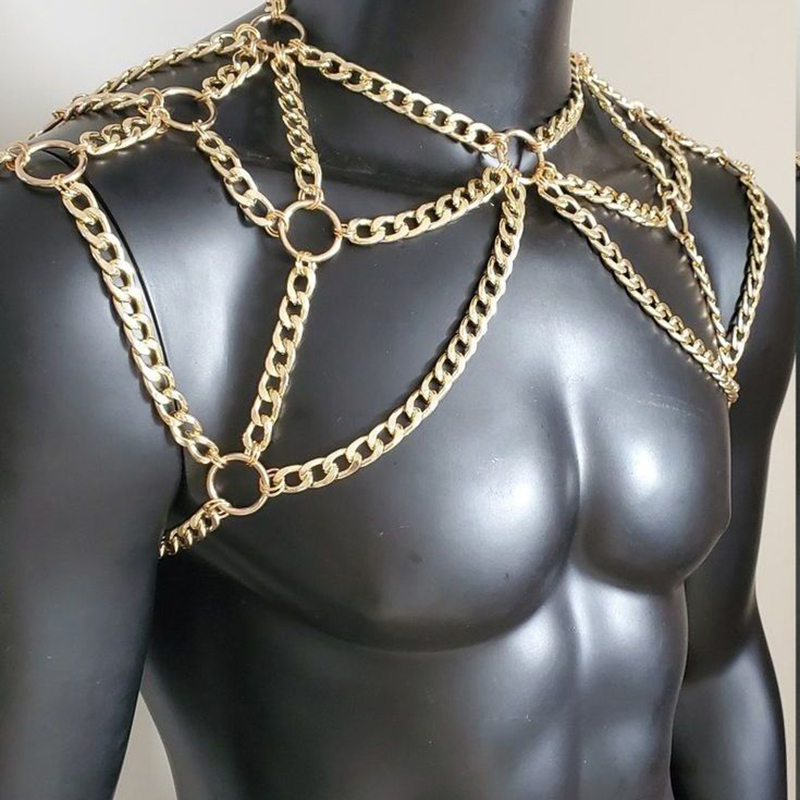 Punk Men Shoulder Body Chain B - Body Jewelry Back review and price