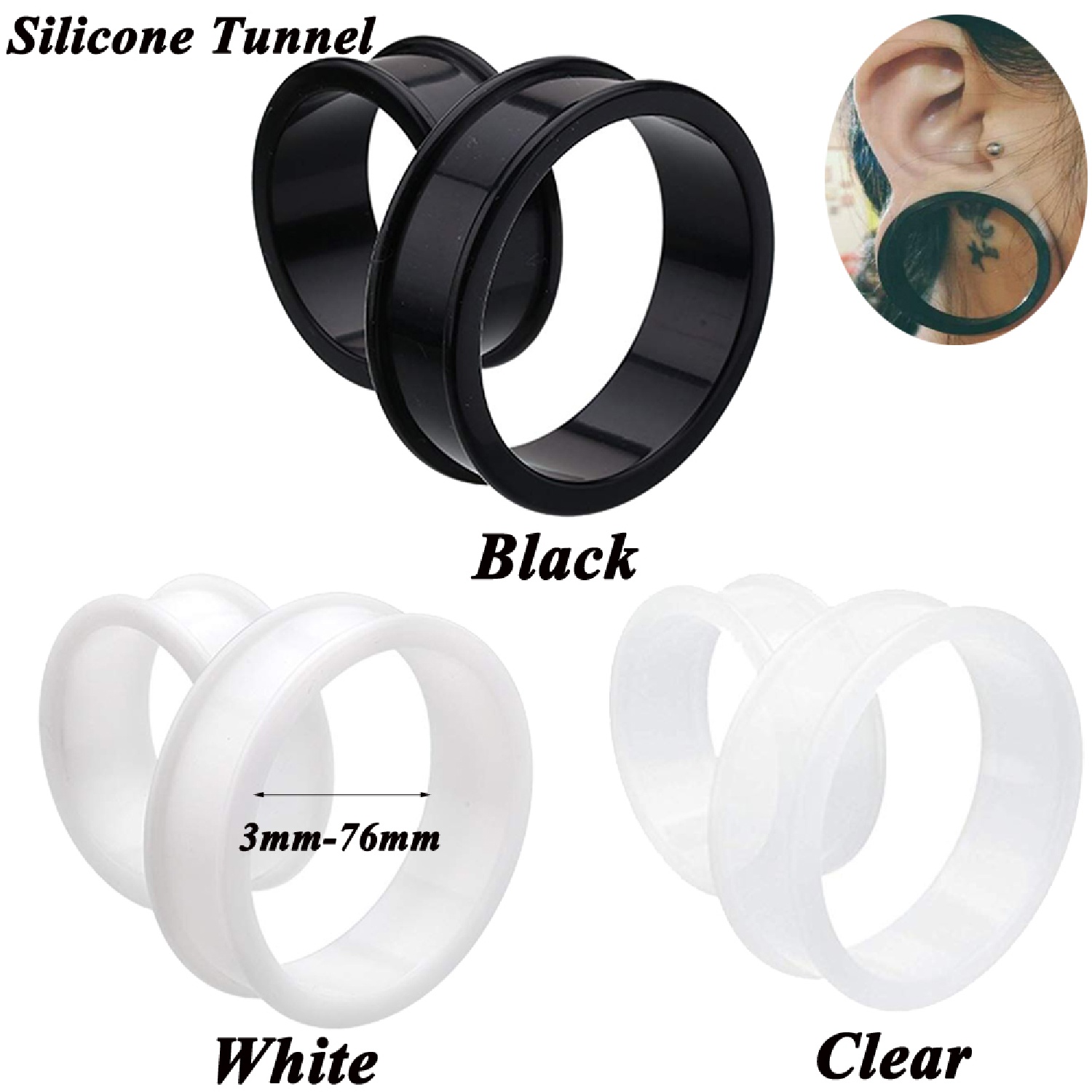 2pcs Supersize Flexible Silico - Body Jewelry Ear Gauges review and price