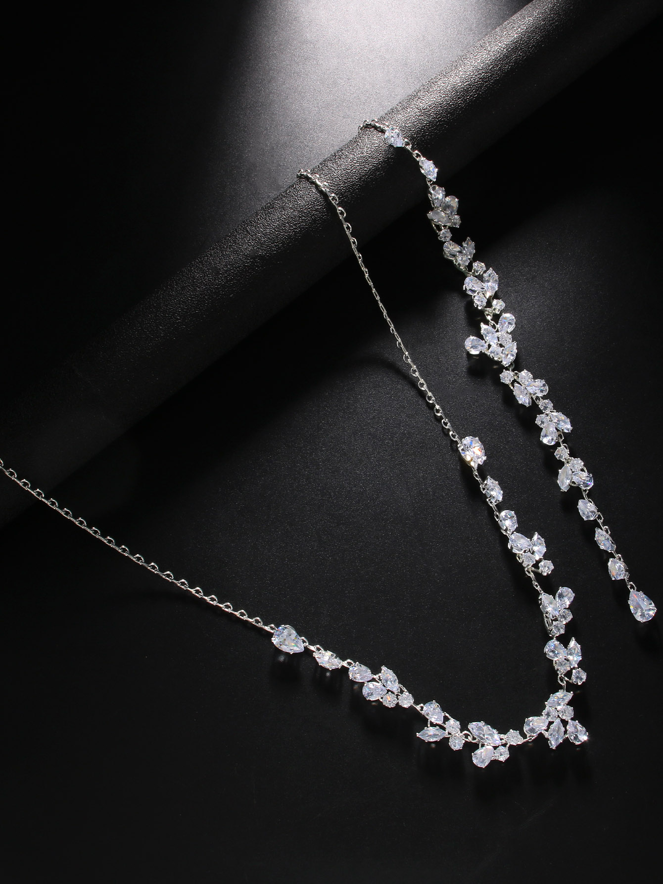 Crystal Leaf Backdrop Necklace - Body Jewelry Back review and price