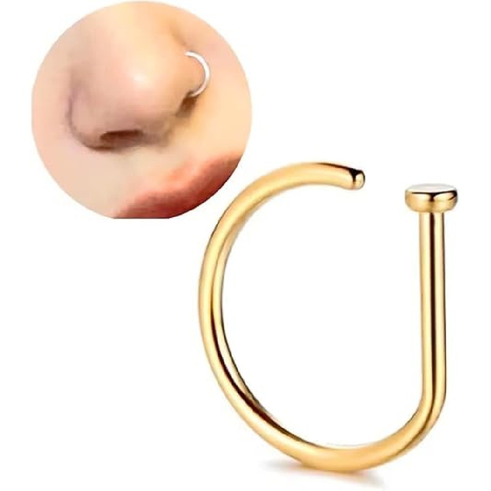 4 Pack Non Piercing D-Shaped N - Body Jewelry Nose Ring review and price
