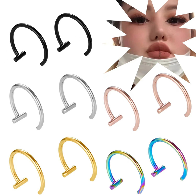 18G Surgical Steel Lip Ring Ha - Body Jewelry Cartilage Earrings review and price