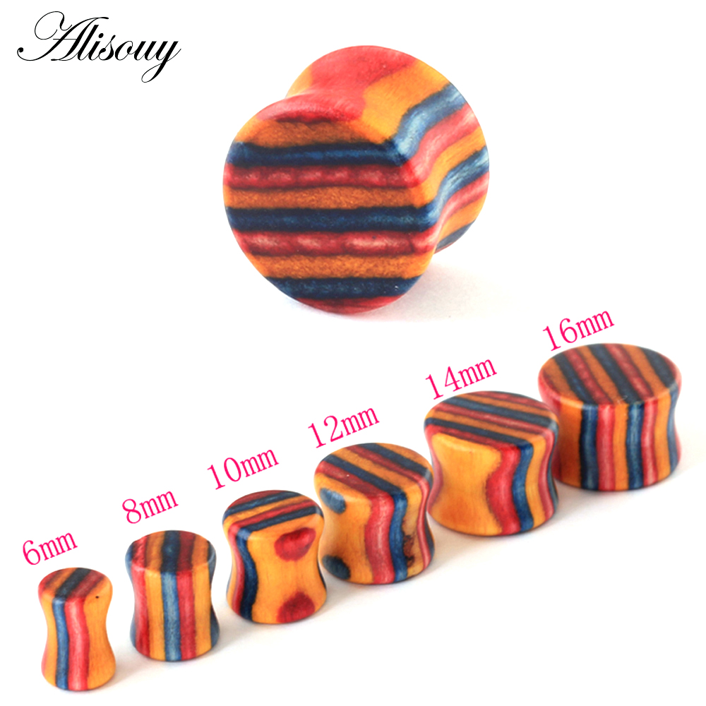 1PC Fashion Ear Plugs Wood Fle - Body Jewelry Ear Gauges review and price