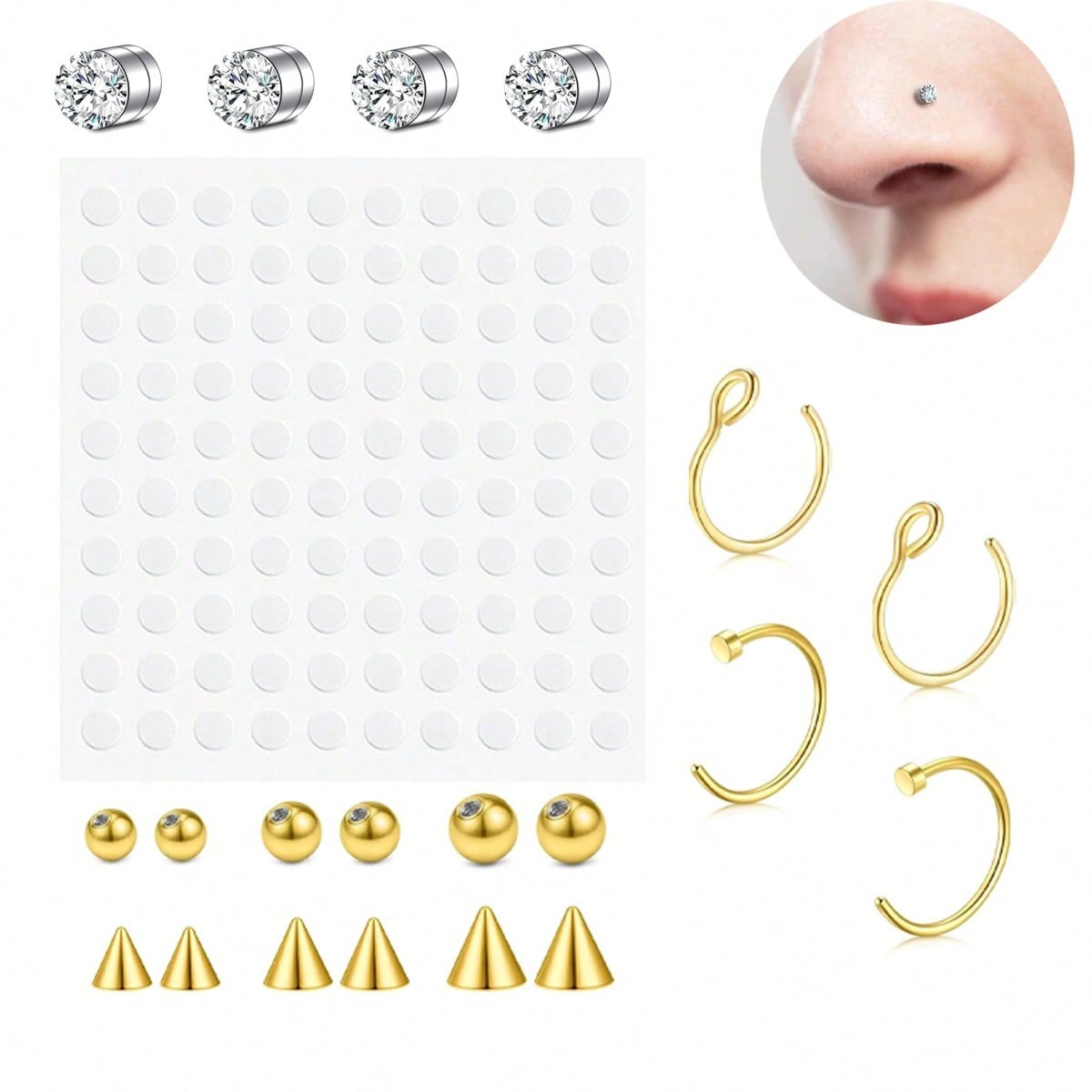 Fake Nose Rings Fake Septum Fo - Body Jewelry Nose Ring review and price