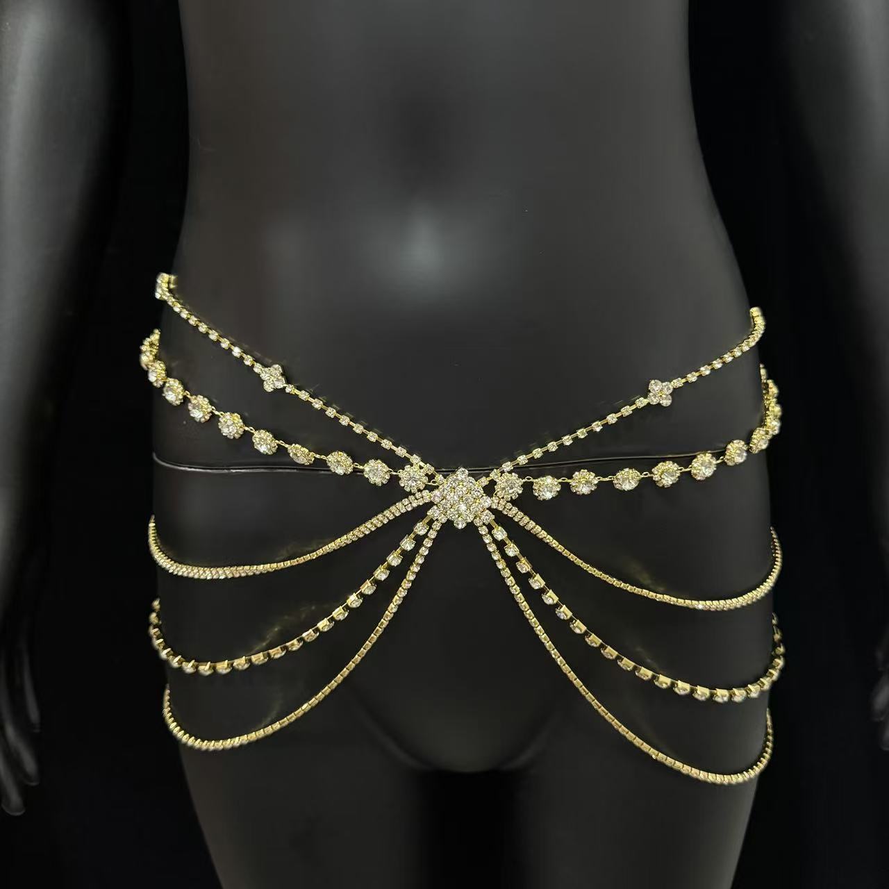 Elegant 1 piece adjustable rhi - Body Jewelry Rhinestone review and price