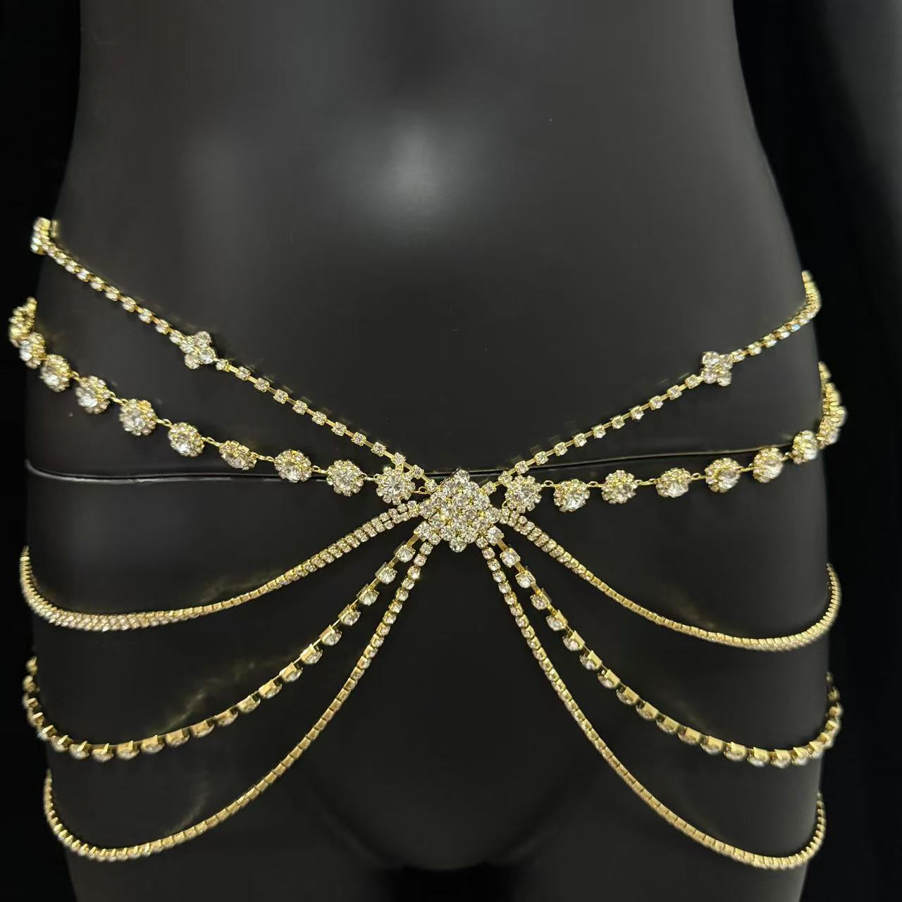 Elegant 1 piece adjustable rhi - Body Jewelry Rhinestone review and price