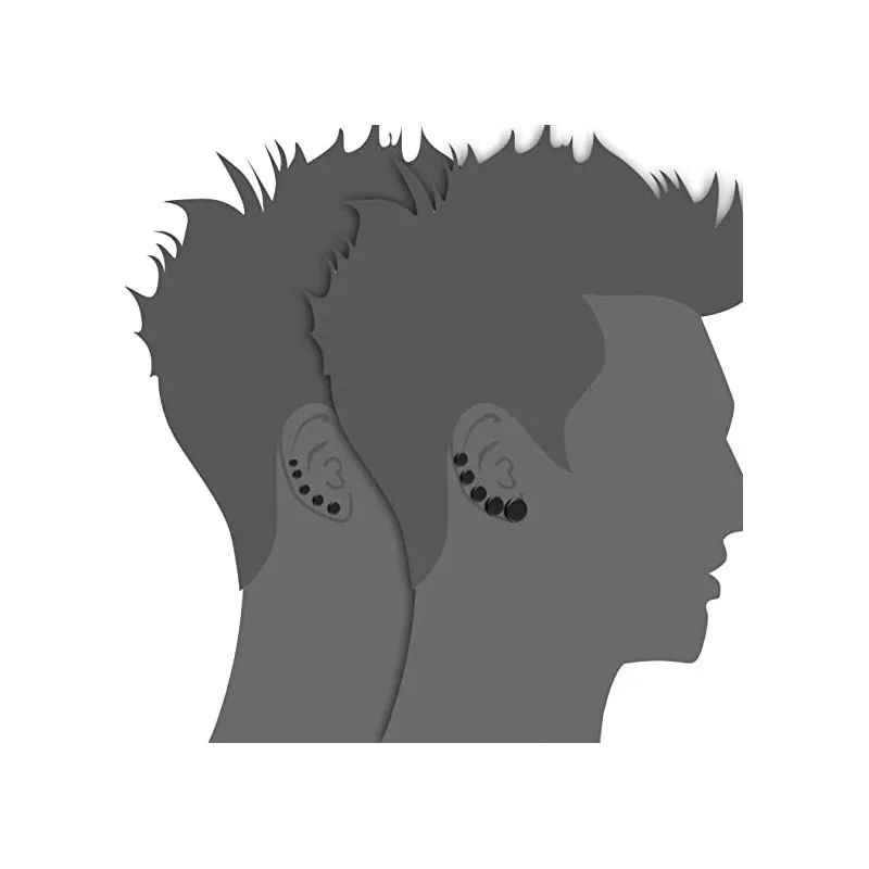 2 Pcs/1 SetBlack Stainless Ste - Body Jewelry Ear Gauges review and price
