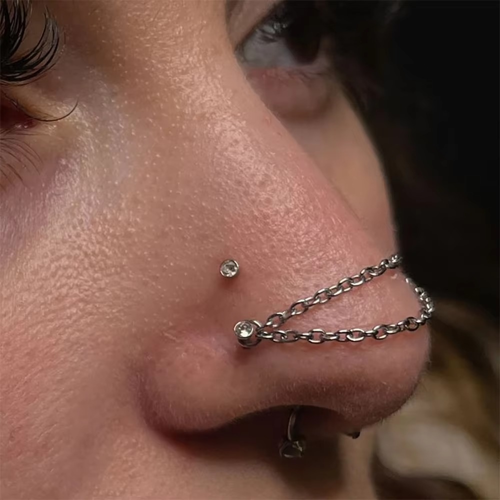 Fashion Titanium Nose Chain Do - Body Jewelry Ear review and price
