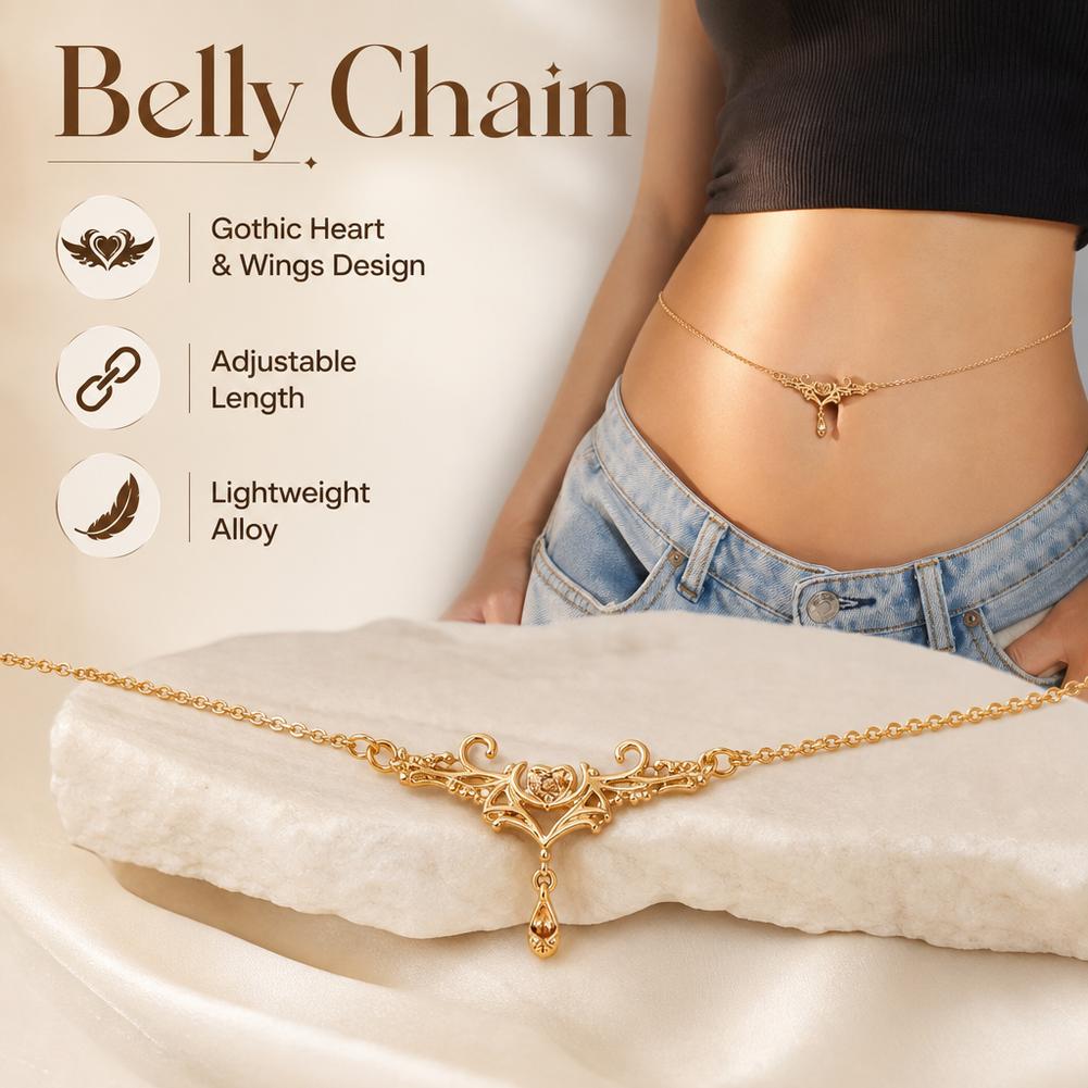 Gothic Heart Flame Waist Chain - Body Jewelry Waist Chains review and price