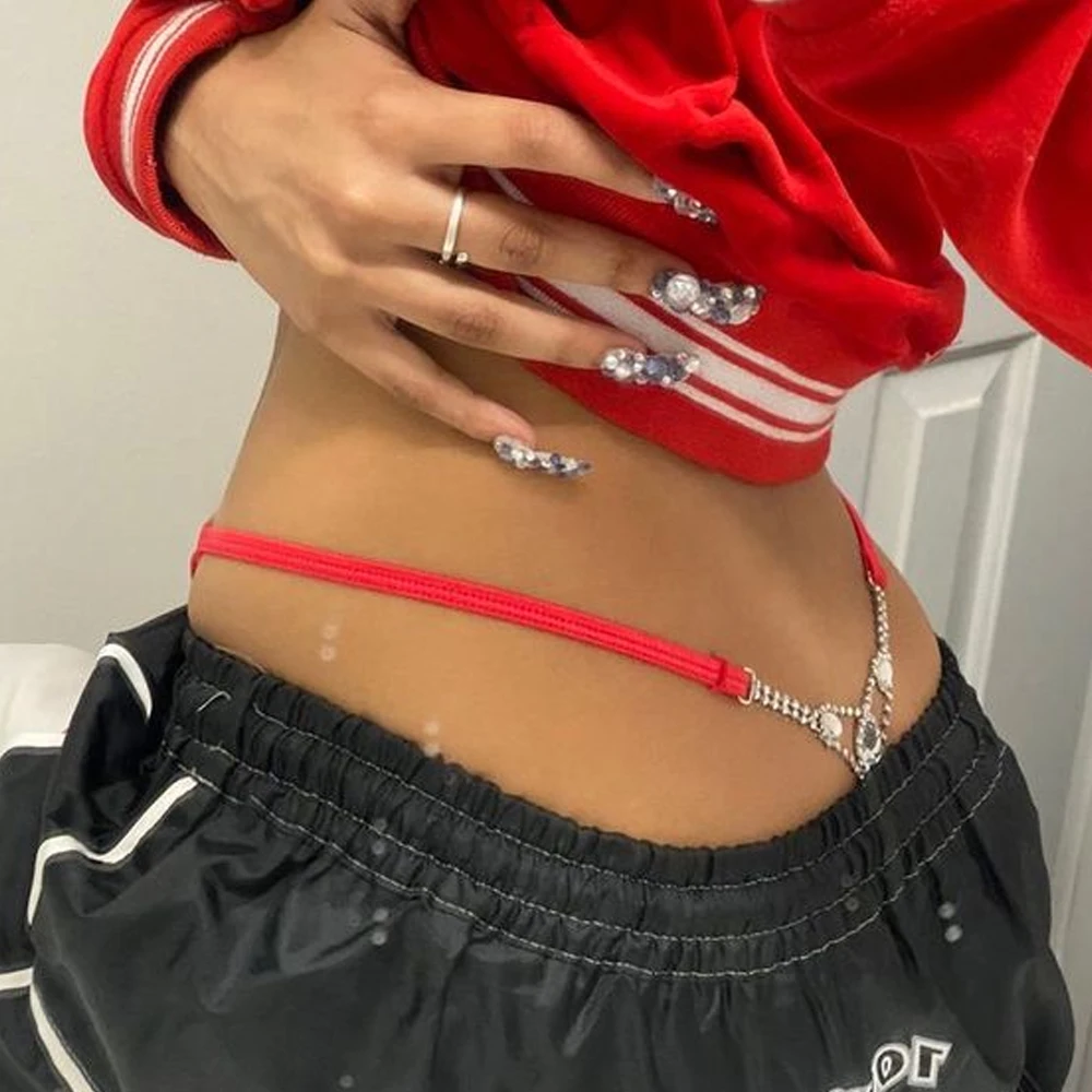 Sexy Round Rhinestone Thong Ad - Body Jewelry Rhinestone review and price