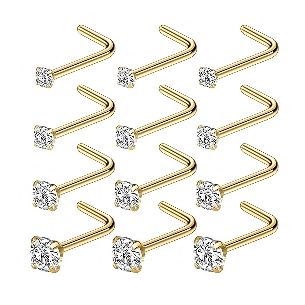 12-Piece Full Set 316L Hypoall - Body Jewelry Nose Ring review and price