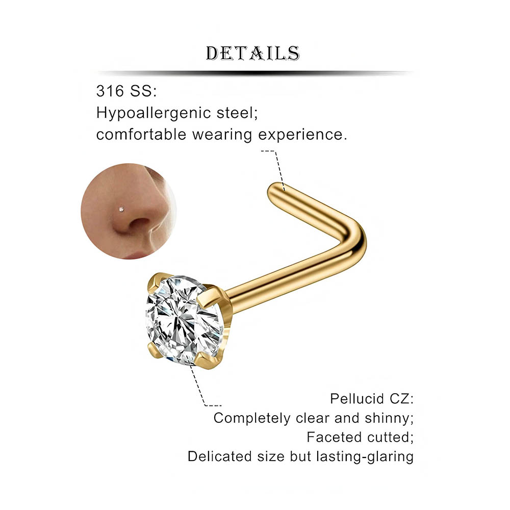 12-Piece Full Set 316L Hypoall - Body Jewelry Nose Ring review and price