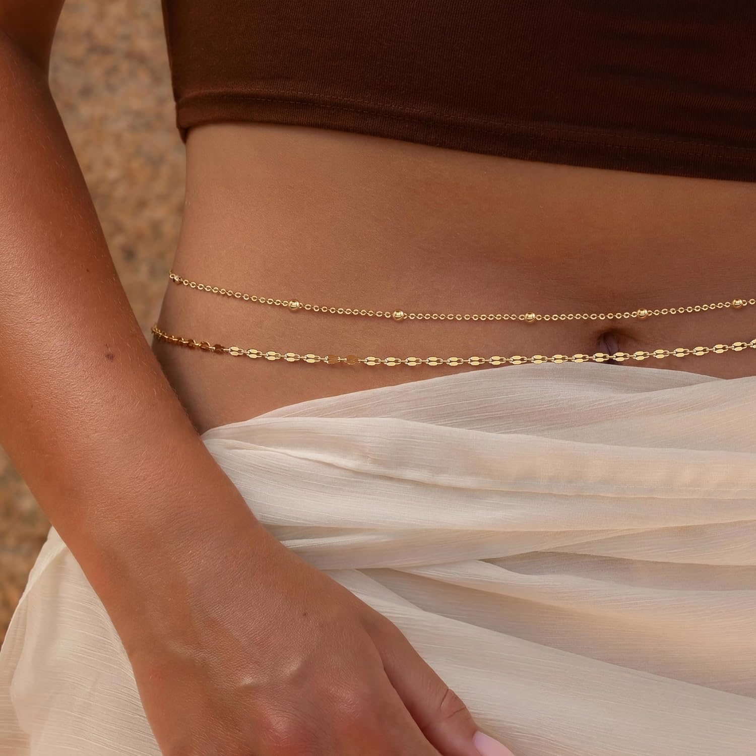14K Gold Plated Waist Chain Wo - Body Jewelry Waist Chains review and price