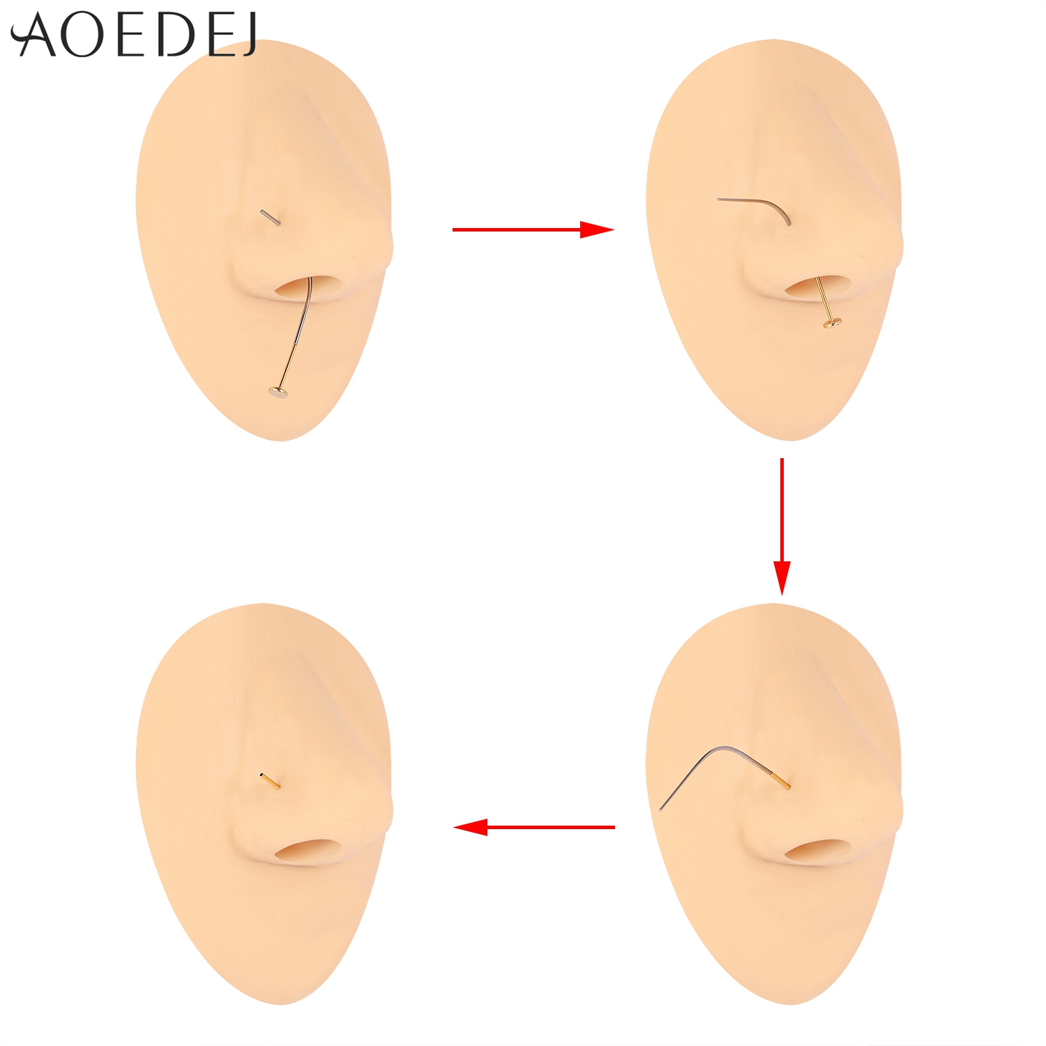 AOEDEJ 1 Piece Stainless Steel - Nostril Screw Pin review and price